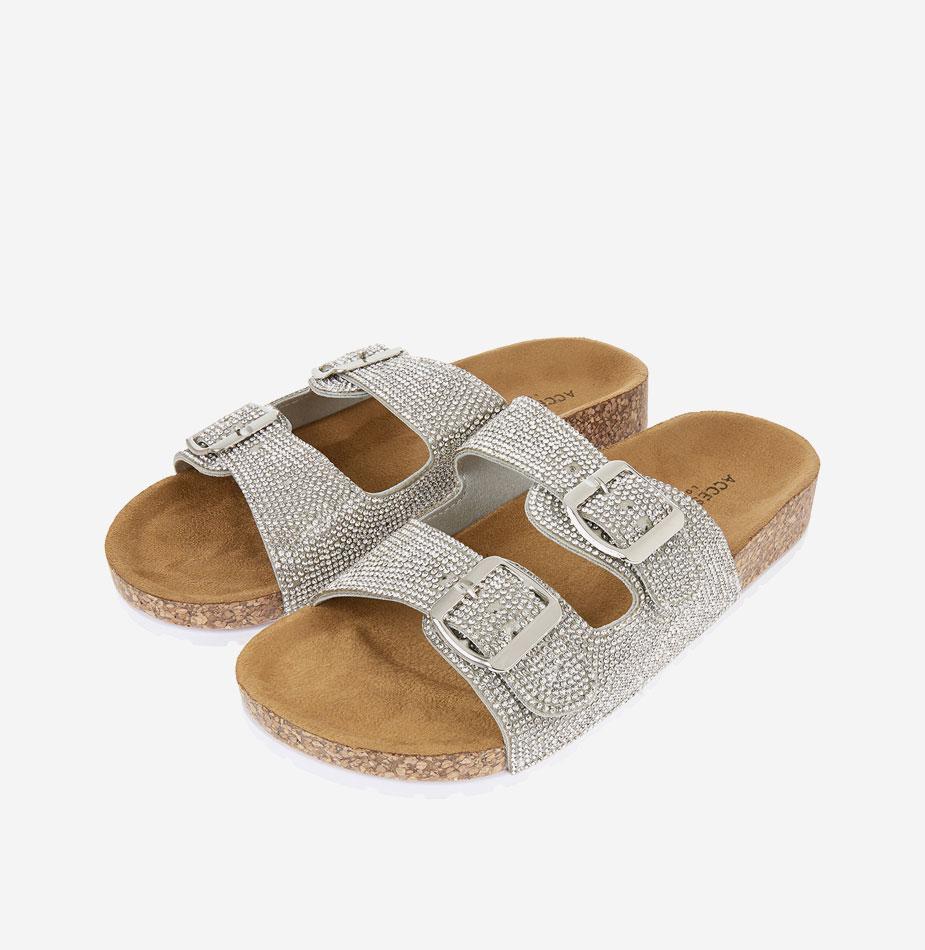 Diamante Buckle Sliders