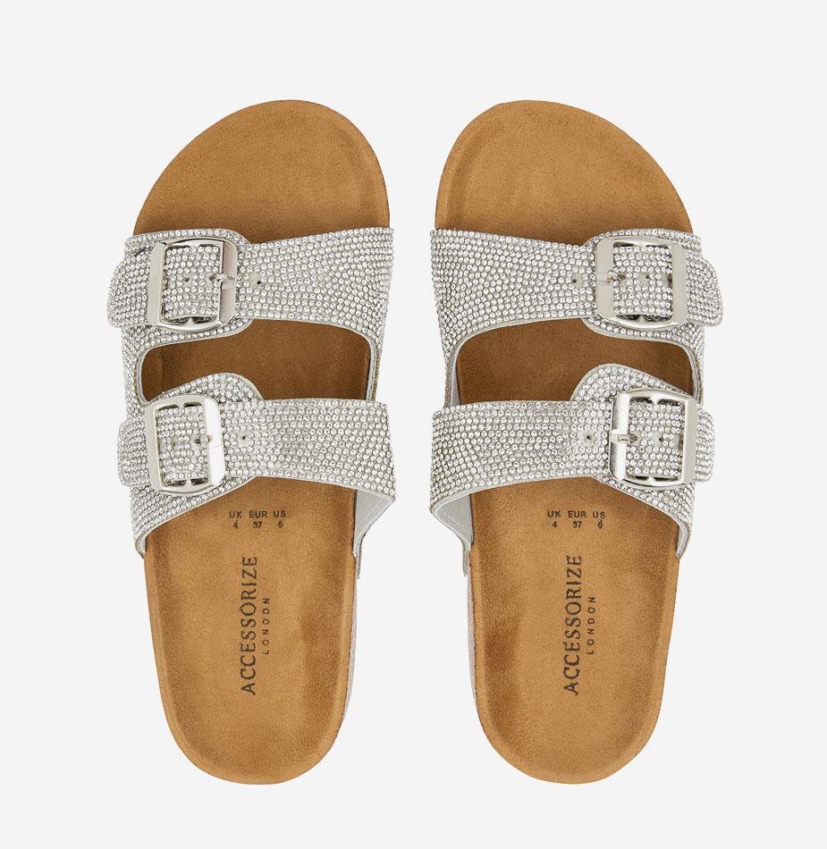 Diamante Buckle Sliders