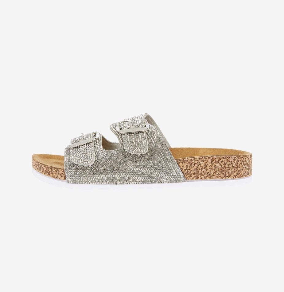 Diamante Buckle Sliders