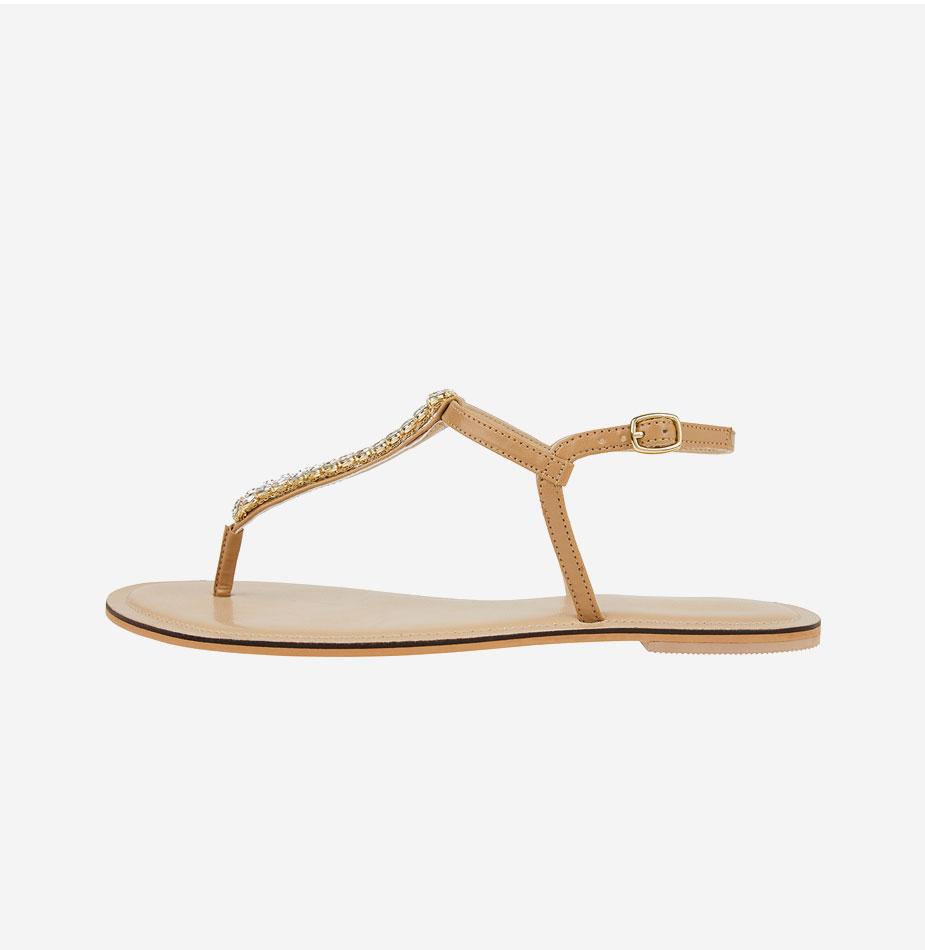 Nude Crystal Sandals