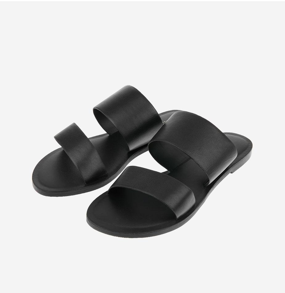 Wide Strap Mule Sandals
