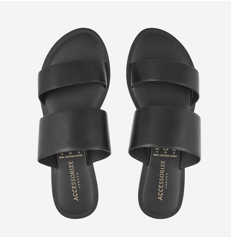 Wide Strap Mule Sandals